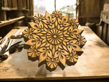 Mandalastempel aus Hartholz